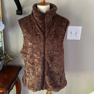 ii Sisters Faux Fur Brown Vest Large